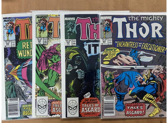 4 Comic Lot: Thor #403, 404, 405, 406