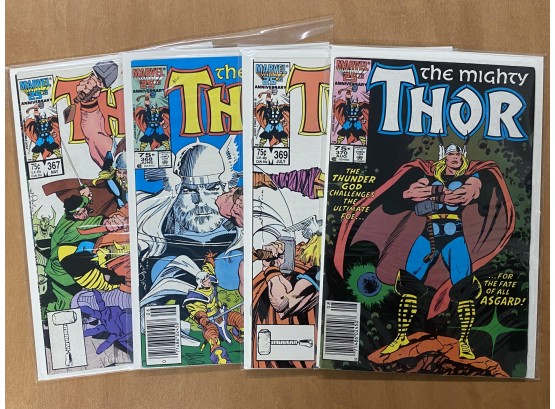 4 Comic Lot: Thor #367, 368, 369, 370