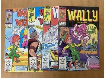 4 Comic Lot:  Wally The Wizard (1985 Marvel/Star Comics) #1, 3, 11, 12