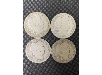 US Coin - Lot Of 4 Barber Half Dollars