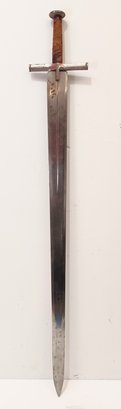 Early 20th C. Steel Sword 32' Blade Medieval Renaissance Antique Reproduction 38' Long