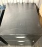 Black Metal 3 Drawer Wheeled File Cabinet With Key 22' Tall Very Good Condition
