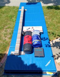 Assorted Gym Sports Fitness Equipment - Mat, Balance Beam, Boxing Gloves, Aerobic Step And More