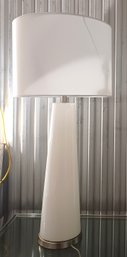 Sleek Modern Design Tapered Translucent White Glass & Metal Lamp 39' Tall Working! (1 Of 4) MSRP $249