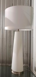 Sleek Modern Design Tapered Translucent White Glass & Metal Lamp 39' Tall (2 Of 4) MSRP $249