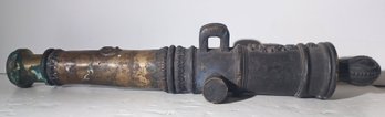 1800's Ornate Bronze Ship Signal Cannon Vintage Style 25' Long, 39 LBS 1 3/8' Wide Barrel Bore