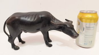 Antique Bronze Sculpture Statue Bull Cow Oxen Deep Warm Patina Asian Style 9' Long 5' Tall