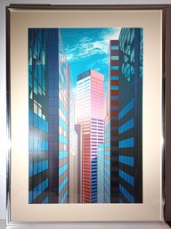 Don Munz Listed American Artist Signed Titled Cityscape Limited Edition Serigraph 'Steel Mosaic' Framed