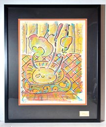 Early Peter Max Signed Original LE Lithograph Colorful Still Life Low Edition Number 1 Of 5 Framed
