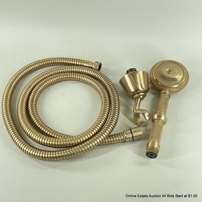 Vintage Sherle Wagner Brass Classic Hand Shower With 64in Hose