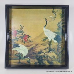 Decorative Tray With Cranes