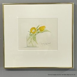 Rosalyn Gale Powell Yellow Tulips Watercolor On Paper