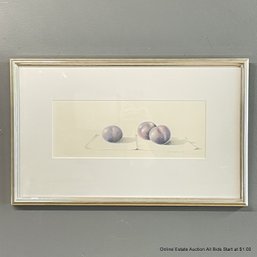 Rosalyn Gale Powell 1998 Three Blue Plums Graphite & Colored Pencil Drawing