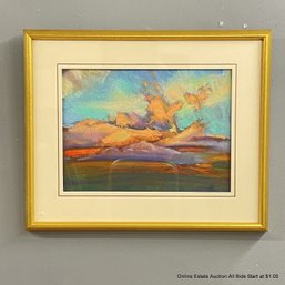 Diana Lehr Pastel On Paper Landscape In Gold Frame