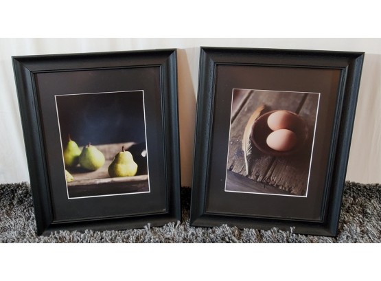 Pair Of Framed Photographs Eggs & Pears