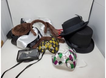 Dress Up Lot: Hats, Dog Ears, Cape, Tail, Leash, Bowtie, Masquerade Masks