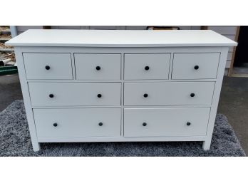 White Dresser With Yellow Striped Draw Lining