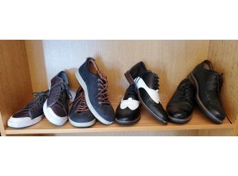 Four Pairs Of Men's Shoes: Bostonian, Parrazo, Ecco, Penguins