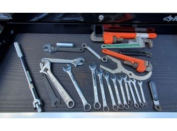 Assorted Wrenches, Pipe Wrenches, Crescent Wrenches, Socket Handle