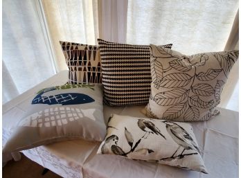 Five Modern Cotton And Velvet Pillows