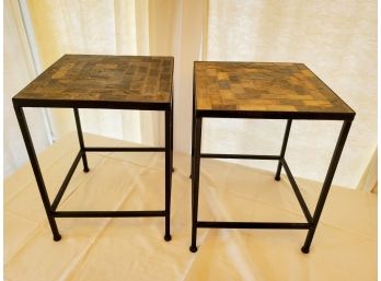 Pair Glenda Accent Table With Stone Top