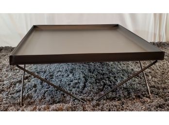Flexus Leather & Steel Coffee Table By Bontempi Made In Italy