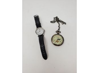 Swiss Army Wristwatch & 'London' Pocketwatch