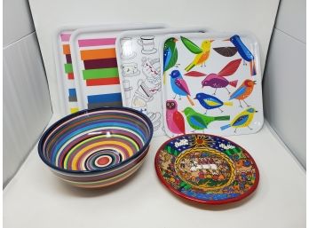 Lot Of Colorful Tableware