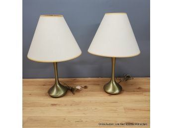 Pair Of MCM Brass Table Lamps