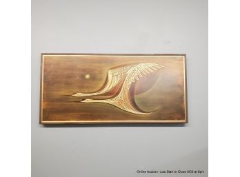 Rudy Lechleiter MCM Wood & Brass Birds In Flight Signed And Dated 1977