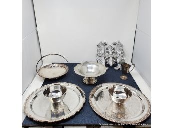 Large Lot Of Silver Plate & Pewter Serving Pieces