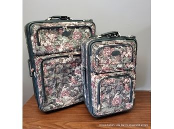 Two Floral Suitcases By Atlantic