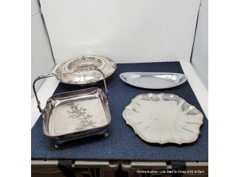 Lot Of Silver Plate Serving Pieces