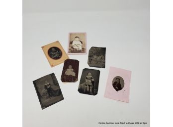 Lot Of Seven (7) Tin Types & Cabinet Cards Of 19th Century Children