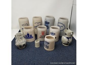 Large Lots Of Assorted German Steins Including US Military Types & Two Pitchers