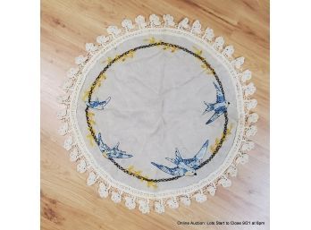 Hand Embroidered Round Table Cloth