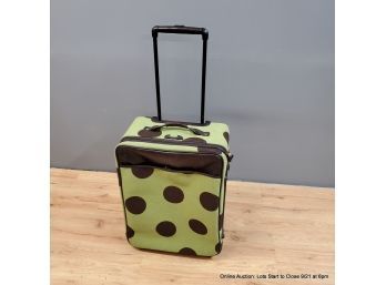 Hartman Luggage Rolling Suitcase Green W/ Polka Dots
