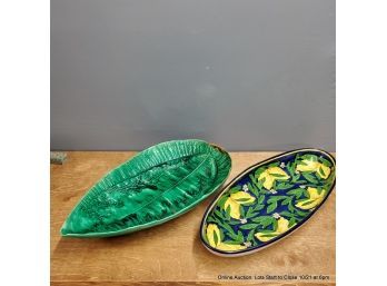 Large Majolica Platter And E. Souk Platter