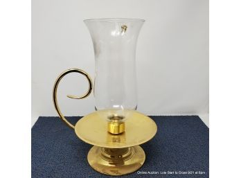 Brass And Glass Aladdin-Style Candle Holder