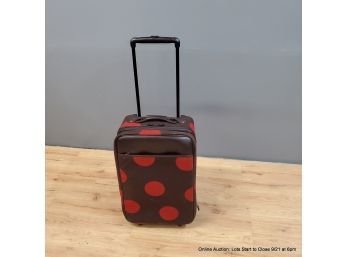 Hartman Luggage Rolling Carry On Brown W/ Red Polka Dots