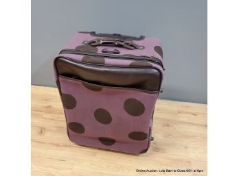 Hartman Luggage Rolling Suitcase Purple W/ Polka Dots