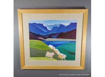 Louisa Matthiasdottir 'sheep Walking Through Valley' Poster