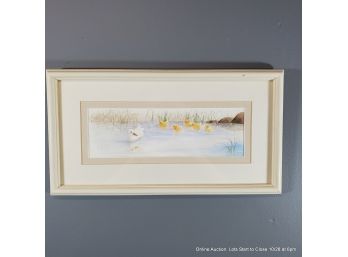Marilyn Treece Watercolor On Paper Ducks In Pond