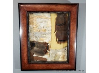 Mixed Media With Found Objects Feathers And Birch Bark