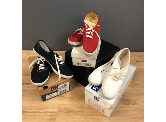 Lot Of 3 Keds Lace-up Canvas Sneakers
