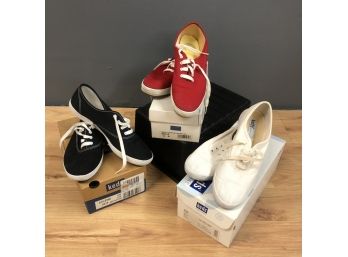 Lot Of 3 Keds Lace-up Canvas Sneakers
