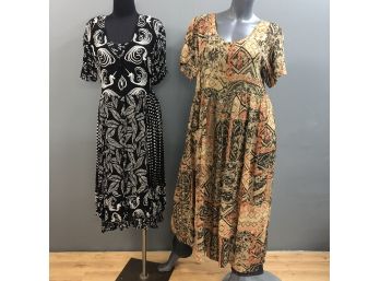 Lot Of 2 Vintage Printed Dresses