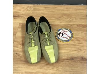 Lot Of Vintage Bowling Shoes And Patch