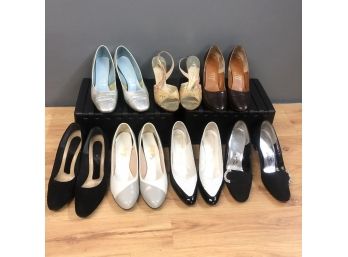 Lot Of 7 Pairs Of Heeled Shoes 8-8.5