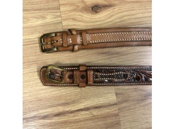 Lot Of 2 Leather Belts